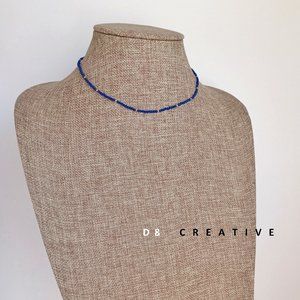 Choker Necklace mini Size lapis lazuli stone with 14 k gold filled